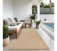 the carpet Kansas - Alfombra para Exterior e Interior con Aspecto de Yute Natural, Resistente a la Intemperie, Apta para Patio y jardín, Naturaleza, 60 x 180 cm