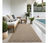 the carpet Kansas - Alfombra para Exterior e Interior con Aspecto de Yute Natural, Resistente a la Intemperie, Apta para Patio y jardín, Naturaleza, 80 x 250 cm