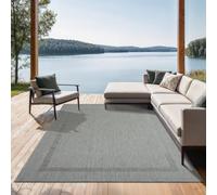 the carpet Mistra - Alfombra Robusta, Moderna, Duradera y fácil de cuidar, Interior y Exterior, salón, Ideal para Cocina, Pasillo e Invernadero, Tejido Plano, Gris, 140x200