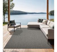 the carpet Mistra - Alfombra Robusta, Moderna, Duradera y fácil de cuidar, Interior y Exterior, salón, Ideal para Cocina, Pasillo e Invernadero, Tejido Plano, Antracita, 120x170