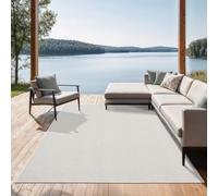 the carpet Mistra - Alfombra Robusta, Moderna, Duradera y fácil de cuidar, Interior y Exterior, salón, Ideal para Cocina, Pasillo e Invernadero, Tejido Plano, Crema, 120x170