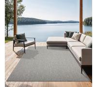 the carpet Mistra - Alfombra Robusta, Moderna, Duradera y fácil de cuidar, Interior y Exterior, salón, Ideal para Cocina, Pasillo e Invernadero, Tejido Plano, Gris, 160x220