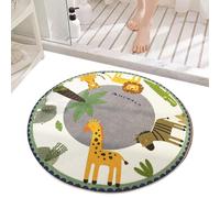 The Carpet Mistra Robuster Teppich, Modern, Langlebig Und Pflegeleicht, in - Outdoor, Wohnzimmer, Ideal Für Küche, Flur Und Wintergarten, Flachgewebt, Natur, 39,37 X 39,37 Zoll Rund