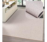 the carpet Natal - Alfombra Moderna Unicolor para Sala, Apta para Cocina, técnica de tufting, Pelo Corto Resistente con Respaldo de Fieltro, Suave y Repelente a la Suciedad, Beige, 160 x 230 cm