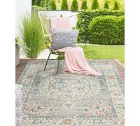 the carpet Palma - Versátil, Interior y Exterior, diseño Moderno, Sala de Estar, Resistente a la Intemperie y a los Rayos UV, Duradera, fácil de Limpiar, balcón, Invernadero, Gris, 160 x 230 cm