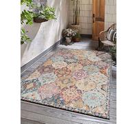 the carpet Palma - Versátil, Interior y Exterior, diseño Moderno, Sala de Estar, Resistente a la Intemperie y a los Rayos UV, Duradera, fácil de Limpiar, balcón, Invernadero, Multi, 160 x 230 cm