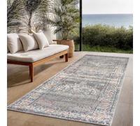 the carpet Palma - Versátil, Interior y Exterior, diseño Moderno, Sala de Estar, Resistente a la Intemperie y a los Rayos UV, Duradera, fácil de Limpiar, balcón, Invernadero, Gris, 80 x 300 cm