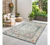 the carpet Palma - Versátil, Interior y Exterior, diseño Moderno, Sala de Estar, Resistente a la Intemperie y a los Rayos UV, Duradera, fácil de Limpiar, balcón, Invernadero, Gris, 120 x 170 cm