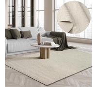 the carpet Premium Wool - Alfombra Tejida a Mano de Lana de Fibra Natural, Elegancia en Estilo escandinavo de Tejido Plano, Crema, 200 x 290 cm
