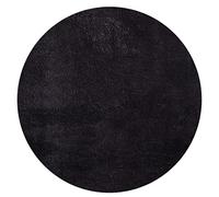 the carpet Relax - Alfombra de baño Suave, Juego de baño, Alfombrilla de baño, Parte Inferior Antideslizante, Lavable hasta 30 Grados, Muy Suave, Aspecto de Piel Negra, 120 x 120 cm, Redonda