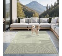 the carpet Santo Plus - Alfombra para salón y dormitorio, de alta calidad, fácil de cuidar y duradera, diseño moderno, también apta para exteriores, verde, 240 x 340 cm