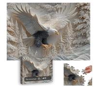 The Carved Eagle Jigsaw Puzzle 1000 Pieces-Carved Eagle Jigsaw Puzzle Majestic Artwork for Adults & Family Challenging Art Puzzles Game Great Gift for Nature Lovers (1pcs)