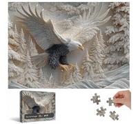 The Carved Eagle Jigsaw Puzzle 1000 Pieces, Majestic Bald Eagle Puzzle Game for Adults, Challenging Wildlife Art Puzzle, Nature Theme Family Activity & Home Decor Gift