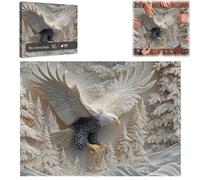 The Carved Eagle Puzzle 1000 Pieces, Challenging Bald Eagle Puzzle Game for Adults, Majestic Bald Eagles Puzzles Game, Home Decorationfamily Activity (1set)