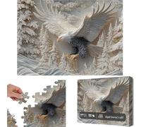 The Carved Eagle Puzzle, Majestic Challenging The Carved Eagle Jigsaw Puzzle 1000 Pieces of Captivating Bald Eagles in Flight, Great Gift for Nature Lovers (1pcs)