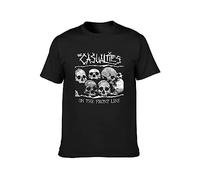 The Casualties On The Front Line 2004 Album Cover T-Shirt Mens Casual tee Black XL