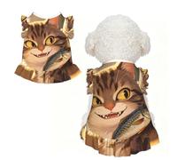 The cat eats fish L Pet Apparel for Small Dogs-Cute Summer Outfit for Puppy, Soft Breathable Pet Clothes for Cat