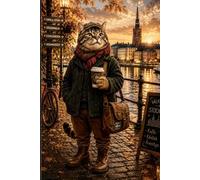 The Cat in Stockholm: A Charming Scandinavian Hardcover Travel Journal Inspired by Stockholm's Historic Streets, Cozy Cafés, Autumn Adventures, Waterfront Views, and the Curious Spirit of Exploration