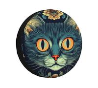 The Cat In The Flower Opened Its Eyes - Cubierta ancha para neumáticos de repuesto, impermeable, a prueba de polvo, ajuste universal para remolque, caravana, SUV, camión, cámper, 16 pulgadas