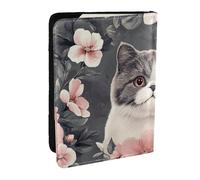 The Cat is Among The Flowers - Funda de viaje para pasaporte, funda organizadora de pasaporte de piel sintética para hombres y mujeres, 6.5 pulgadas