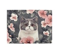 The Cat Is Among The Flowers - Rompecabezas de madera de 500 piezas para adultos, rompecabezas desafiante para juego de tamaño de 15 x 20.4 pulgadas