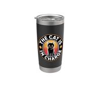 The Cat Is In Charge Vaso térmico de acero inoxidable de doble pared