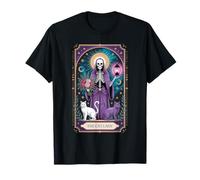 The Cat Lady Diseño Tarot Gato Esqueleto Místico Regalo Camiseta
