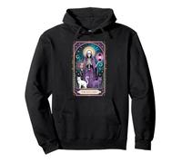 The Cat Lady Diseño Tarot Gato Esqueleto Místico Regalo Sudadera con Capucha