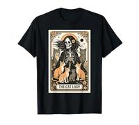 The Cat Lady Tarot Card Skeleton Witchy Cat Mom Cat Lover Camiseta