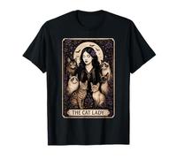 The Cat Lady Tarot Card Witchy Gothic Halloween Mystic Tee Camiseta