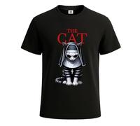 The Cat Nun Humor Cat Lover - Camiseta de Halloween para hombre, Estampado en T negro y blanco, M