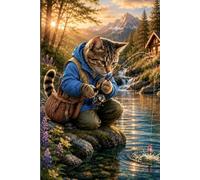 The Cat Who Loved Fishing: A Premium Lined Hardcover Journal Inspired by Cats, Fishing, Mountain Rivers, Cozy Cabins, Wilderness Adventures, Wildlife, and Peaceful Outdoor Living
