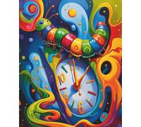 The Caterpillar and the Clock Notebook - Perfect for Art Fans, Writers, Students, and Stationery Collectors: Glossy cover, 110 lined pages, 7.5" x 9.25”