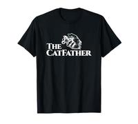 The CatFather Funny Cat Fur Dad Humor Día del Padre Hombres Camiseta