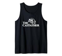The CatFather Funny Cat Fur Dad Humor Día del Padre Hombres Camiseta sin Mangas