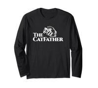 The CatFather Funny Cat Fur Dad Humor Día del Padre Hombres Manga Larga