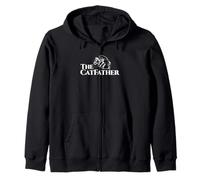 The CatFather Funny Cat Fur Dad Humor Día del Padre Hombres Sudadera con Capucha