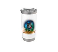 The Catfather Funny Kitten Cat Lover Funny Dad Fathers Day Vaso térmico de acero inoxidable de doble pared