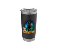 The Catfather Funny Kitten Cat Lover Funny Dad Fathers Day Vaso térmico de acero inoxidable de doble pared