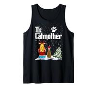 The Catmother American Shorthair Cat Mom Christmas Kitty Camiseta sin Mangas
