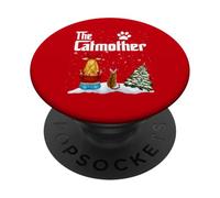 The Catmother Bengal Cat Mom Christmas Funny Kitty Xmas PopSockets PopGrip Adhesivo