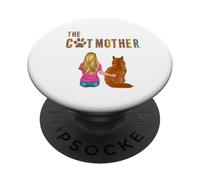 The Catmother Maine Coon Cat Lover Funny Mother Cat Mom PopSockets PopGrip Adhesivo