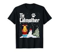 The Catmother Maine Coon Cat Mom Christmas Funny Kitty Xmas Camiseta