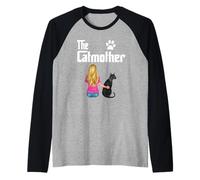 The Catmother Sphynx Cat Lover Kitty Mother Cat Mom Camiseta Manga Raglan
