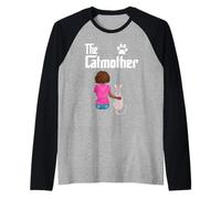 The Catmother Sphynx Cat Lover Kitty Mother Cat Mom Camiseta Manga Raglan