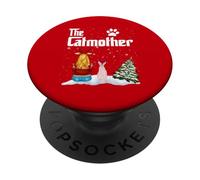 The Catmother Sphynx Cat Mom Christmas Funny Kitty Xmas PopSockets PopGrip Adhesivo