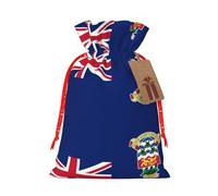 The Cayman Islands Flag Print Christmas Bags with Drawings, Christmas Treat Bags for Party Favor Bags M