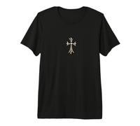 The Center Heart Pave Diamonds Gold Cross Camiseta Premium