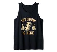 The Champ Is Here Dominó King Domino Player Tile Lover Camiseta sin Mangas