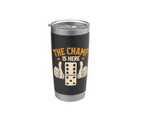 The Champ Is Here Dominó King Domino Player Tile Lover Vaso térmico de acero inoxidable de doble pared
